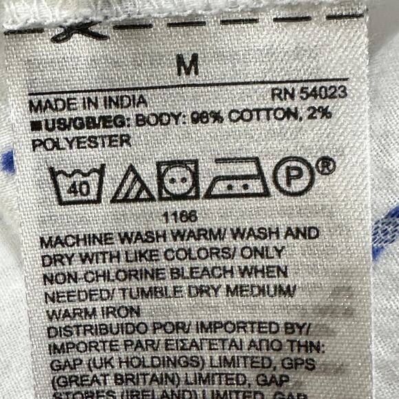 GAP Shirt Womens Medium Blue White Long Sleeve Button Tunic Pocket Top - Picture 7 of 7